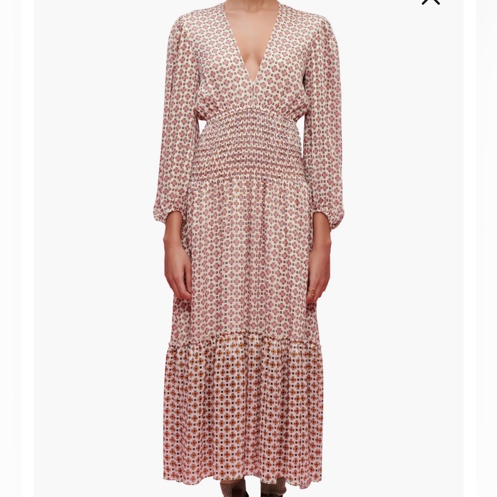 Maje Géométrique Long Sleeve Dress